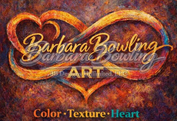 Barbara Bowling Art Logo Color Texture Heart Original Crop Art |  Barbara Bowling Art