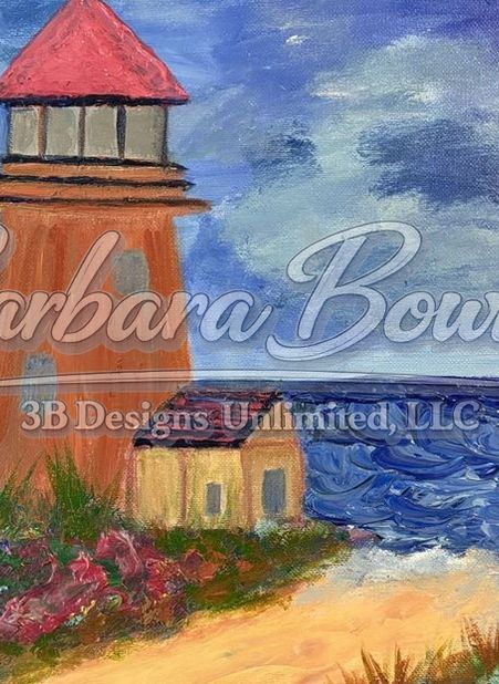 Beacon At The Edge Of Stormlight Greeting Card Art |  Barbara Bowling Art