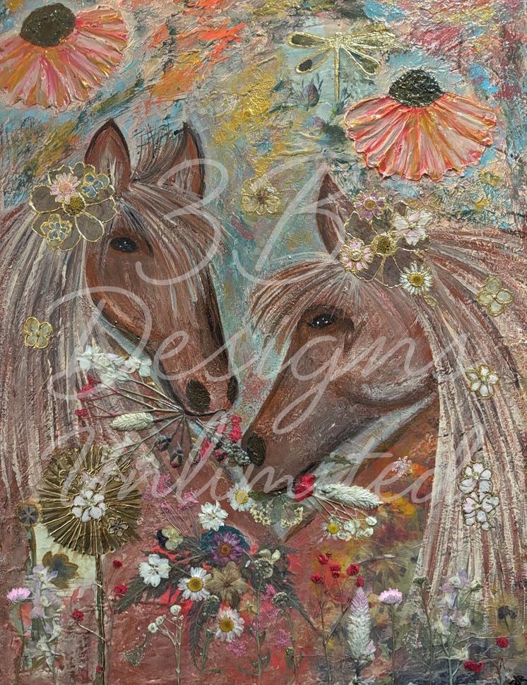 Blossom Companions Greeting Card – Floral Fine Art Print Card by Barbara Bowling | 3B Designs Unlimited