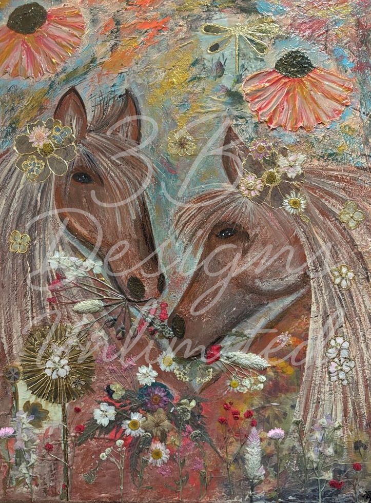 Blossom Companions Greeting Card – Floral Fine Art Print Card by Barbara Bowling | 3B Designs Unlimited