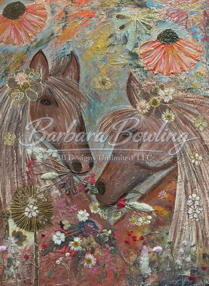 Blossom Companions Greeting Card – Floral Fine Art Print Card by Barbara Bowling | 3B Designs Unlimited