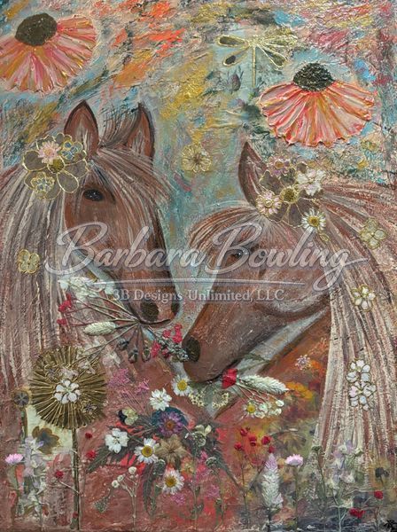 Blossom Companions Greeting Card – Floral Fine Art Print Card by Barbara Bowling | 3B Designs Unlimited