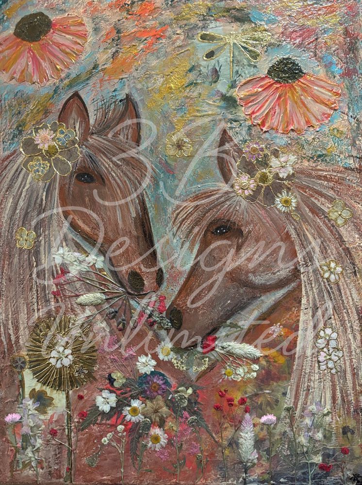 Blossom Companions Metal Ornament Art |  Barbara Bowling Art