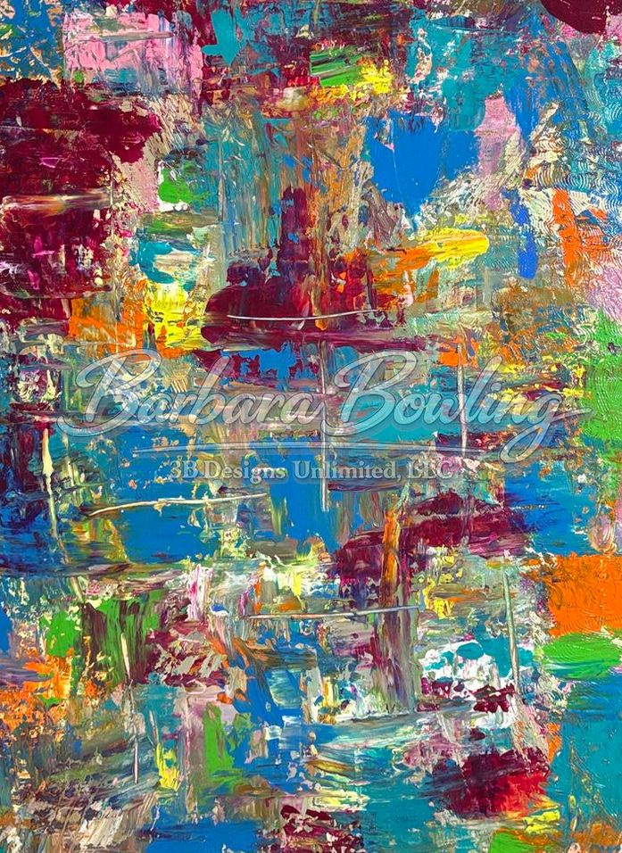 Blocked Messy Greeting Card – Bold Textured Abstract Fine Art Print Card by Barbara Bowling | 3B Designs Unlimited