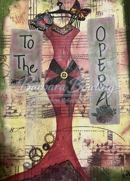 Curtain Call Couture Greeting Card – Dramatic Figurative Fine Art Print Card by Barbara Bowling | 3B Designs Unlimited