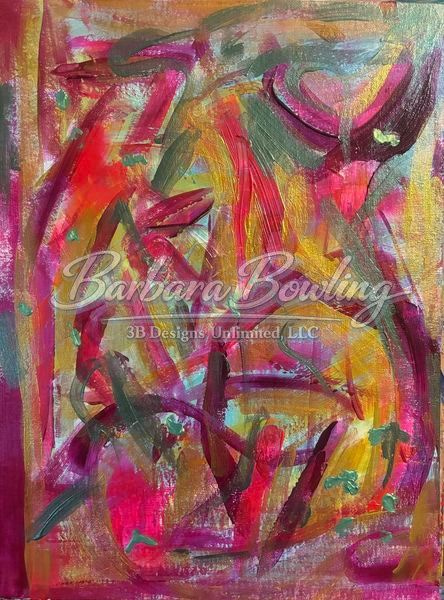 Ceremony of Many Colors Greeting Card – Abstract Fine Art Print Card by Barbara Bowling | 3B Designs Unlimited