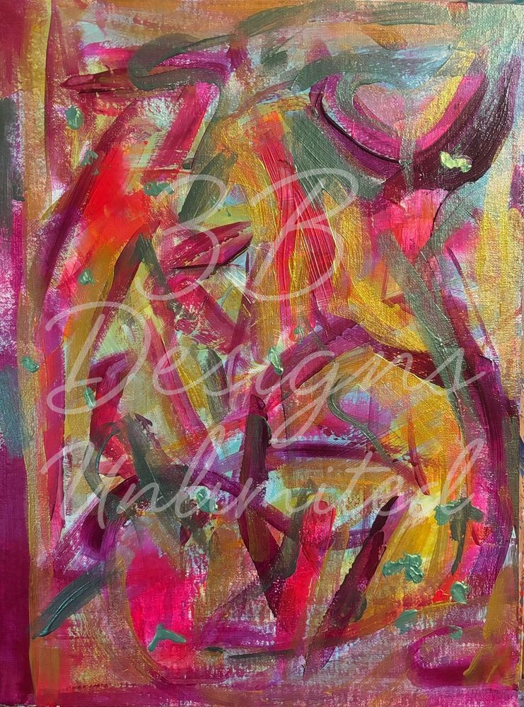 Ceremony of Many Colors Greeting Card – Abstract Fine Art Print Card by Barbara Bowling | 3B Designs Unlimited