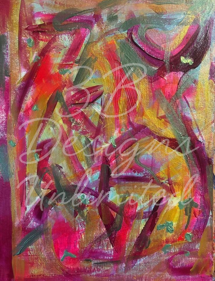 Ceremony of Many Colors Greeting Card – Abstract Fine Art Print Card by Barbara Bowling | 3B Designs Unlimited