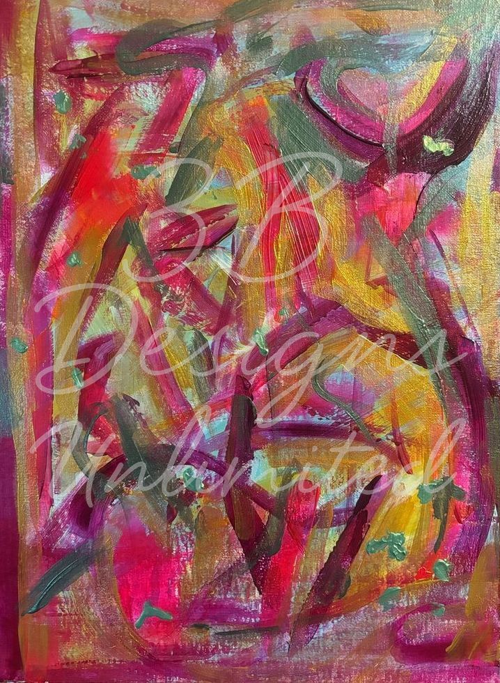 Ceremony of Many Colors Greeting Card – Abstract Fine Art Print Card by Barbara Bowling | 3B Designs Unlimited
