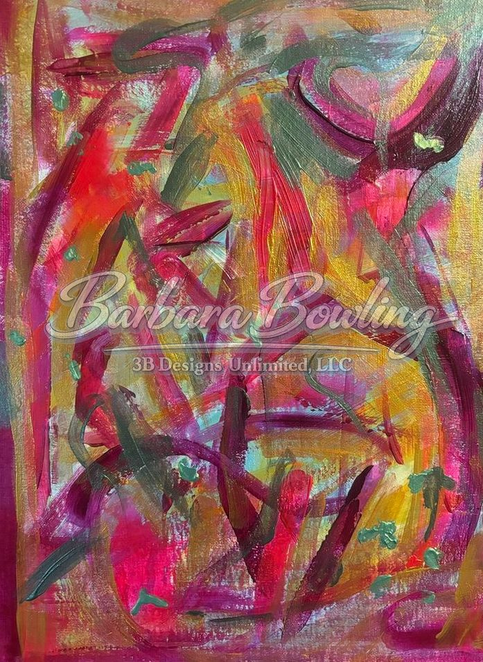 Ceremony of Many Colors Greeting Card – Abstract Fine Art Print Card by Barbara Bowling | 3B Designs Unlimited