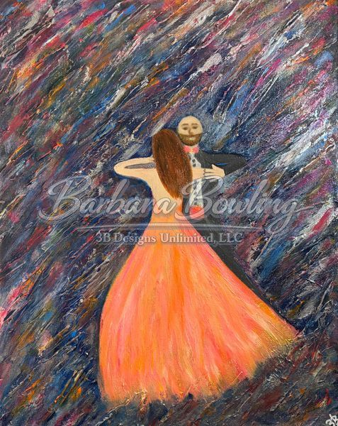 Cosmic Dancers – Romantic Dance Painting with Abstract Color & Movement | Contemporary Figurative Art by Barbara Bowling