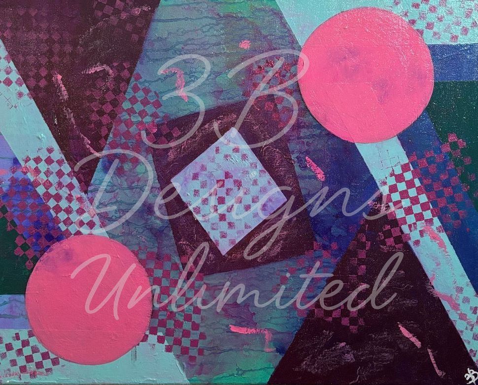 Cosmic Syntax Greeting Card – Geometric Abstract Fine Art Print Card by Barbara Bowling | 3B Designs Unlimited