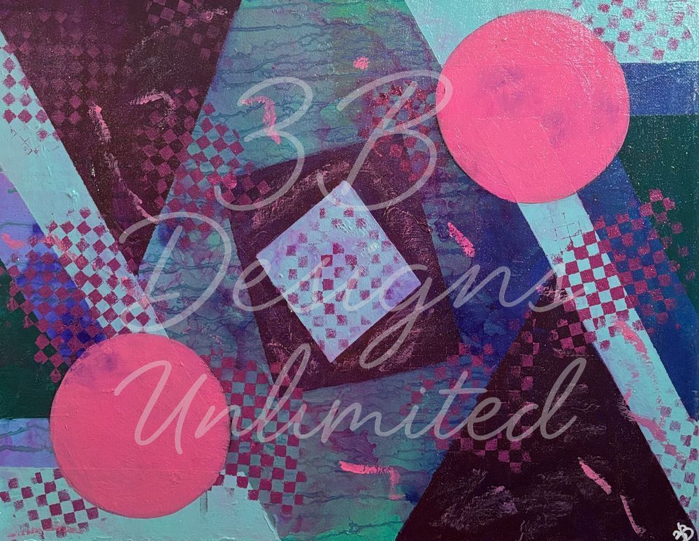 Cosmic Syntax Greeting Card – Geometric Abstract Fine Art Print Card by Barbara Bowling | 3B Designs Unlimited