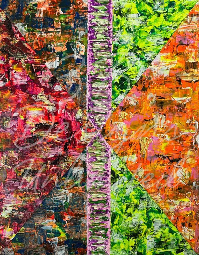 Convergence in Four Voices Greeting Card – Multilayered Abstract Fine Art Print Card by Barbara Bowling | 3B Designs Unlimited
