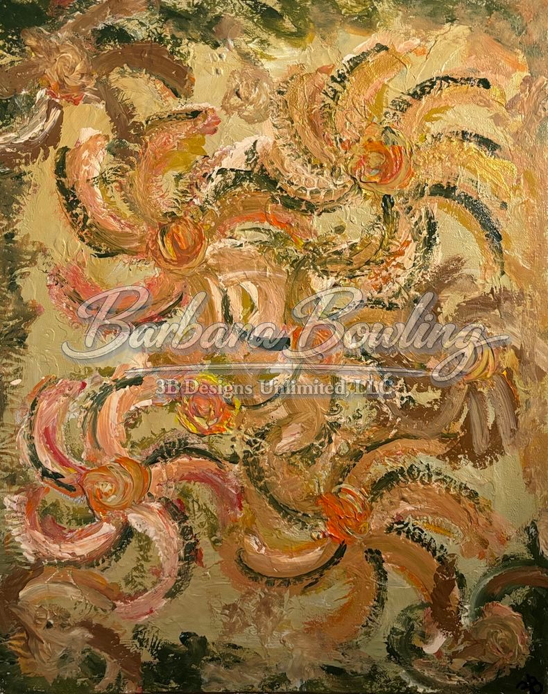 Earthen Bloom—Abstract Textured Floral Print | Contemporary Art by Barbara Bowling