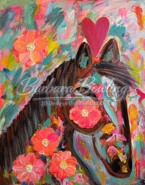 Enchanted Bloomsteed Greeting Card – Fantasy Floral Fine Art Print Card by Barbara Bowling | 3B Designs Unlimited