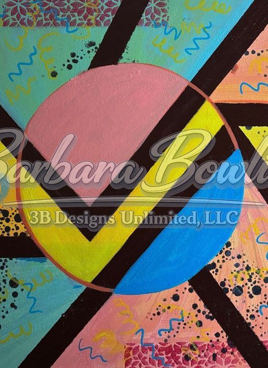 Closer Look: Inside the Circle Greeting Card – Dynamic Geometric Abstract Fine Art Print Card by Barbara Bowling | 3B Designs Unlimited