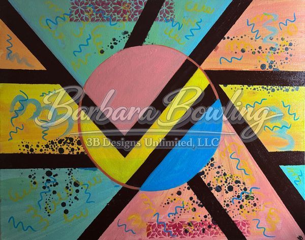 Closer Look: Inside the Circle Greeting Card – Dynamic Geometric Abstract Fine Art Print Card by Barbara Bowling | 3B Designs Unlimited