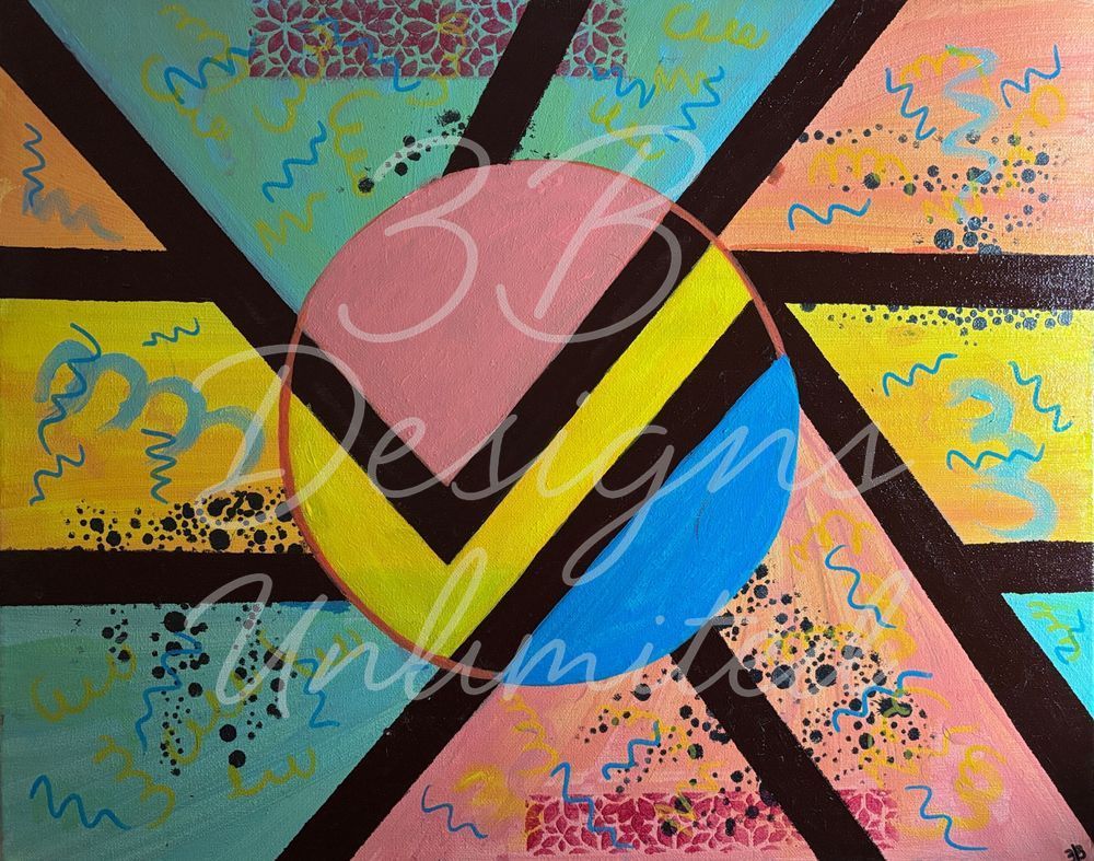 Closer Look: Inside the Circle – Fine Art Print | Abstract Geometric Wall Art, Modern Colorful Design