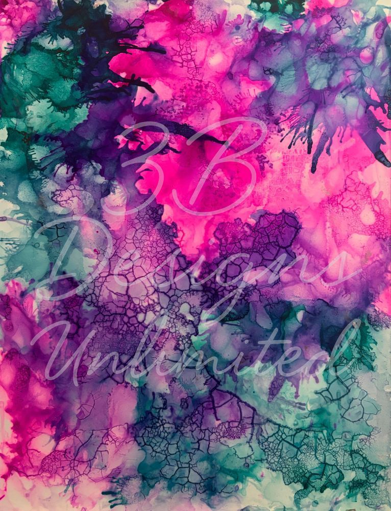 Mythic Chromatic Fusion – Alcohol Ink Fine Art Print | Cosmic Abstract Artwork by Artist Barbara Bowling | 3B Designs Unlimited