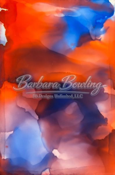 The Untamed Flag – Rebellious Patriotic Abstract Alcohol Ink Fine Art Print | Red & Blue Modern Artwork by Artist Barbara Bowling | 3B Designs Unlimited