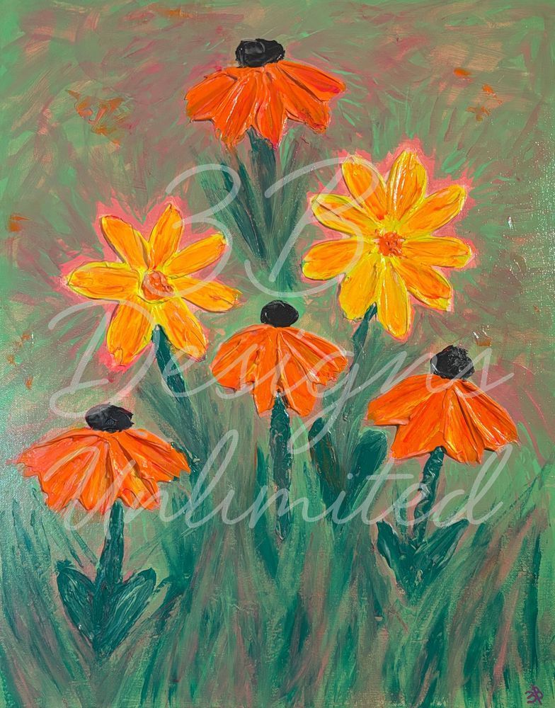 Whispers of Wildflowers | Vibrant Textured Floral Art