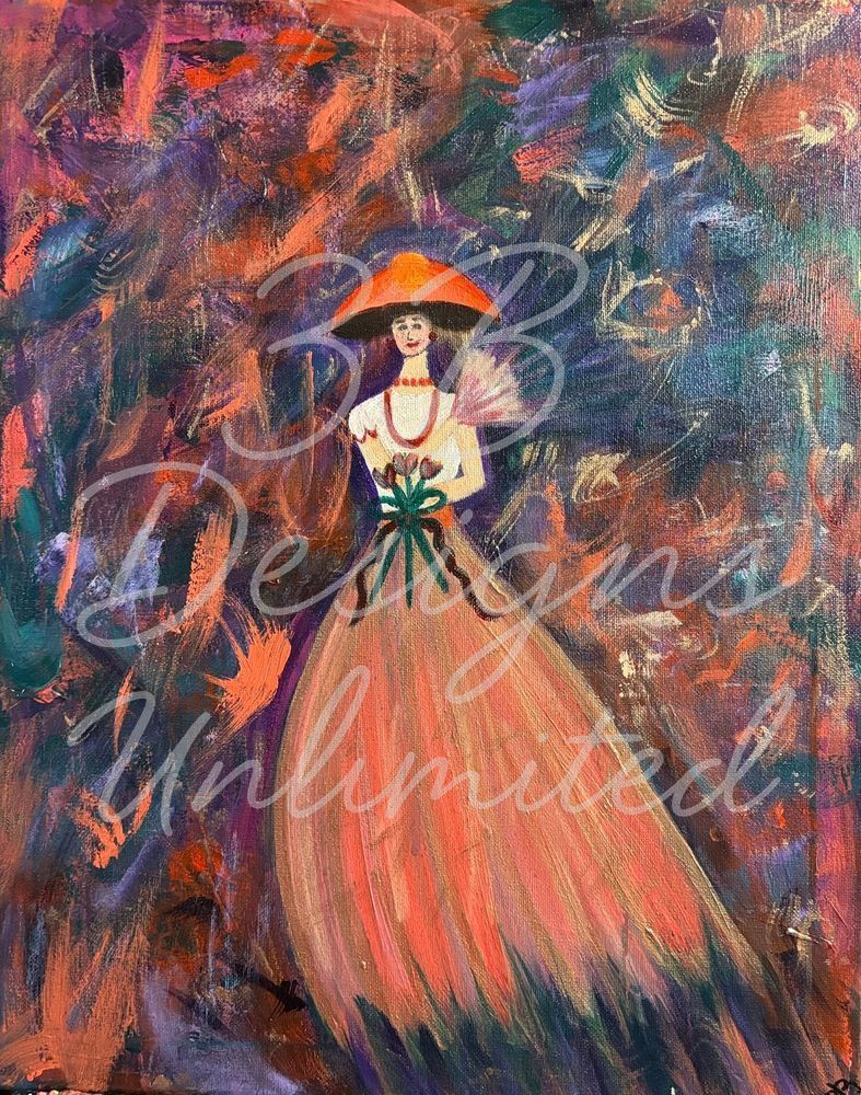 Lady In The Ember Gown Mug Art |  Barbara Bowling Art