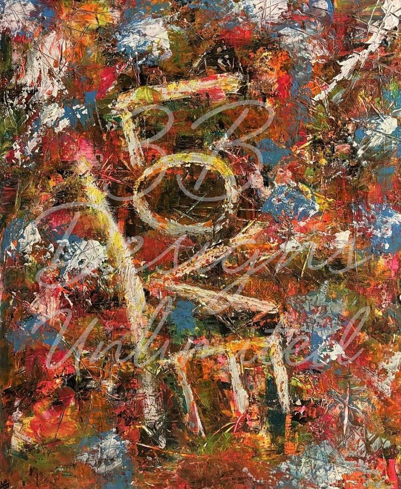 Love Wildly Greeting Card – Expressive Abstract Fine Art Print Card by Barbara Bowling | 3B Designs Unlimited