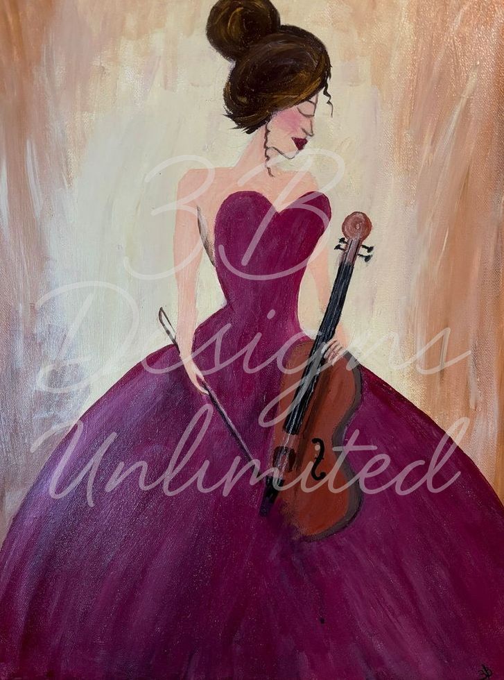 Muse in the Crimson Gown Greeting Card – Figurative Fine Art Print Card by Barbara Bowling | 3B Designs Unlimited