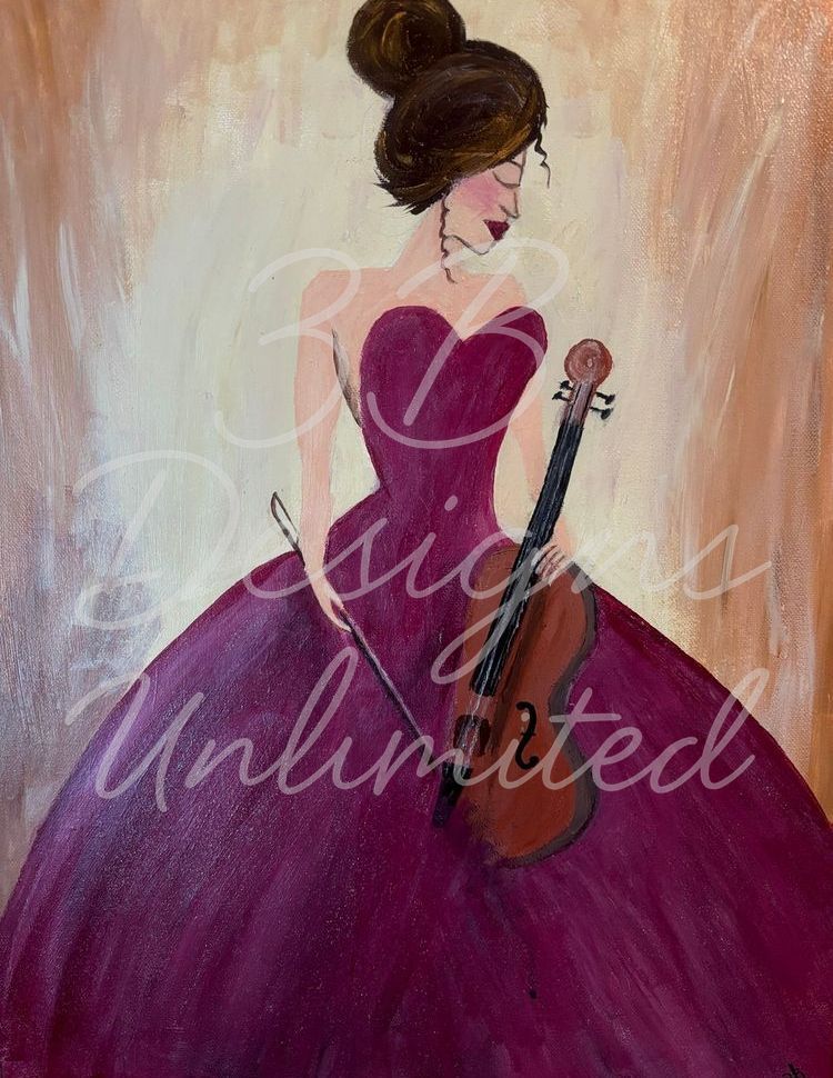 Muse in the Crimson Gown Greeting Card – Figurative Fine Art Print Card by Barbara Bowling | 3B Designs Unlimited