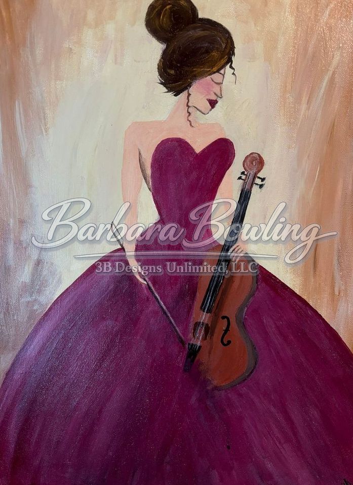 Muse in the Crimson Gown Greeting Card – Figurative Fine Art Print Card by Barbara Bowling | 3B Designs Unlimited