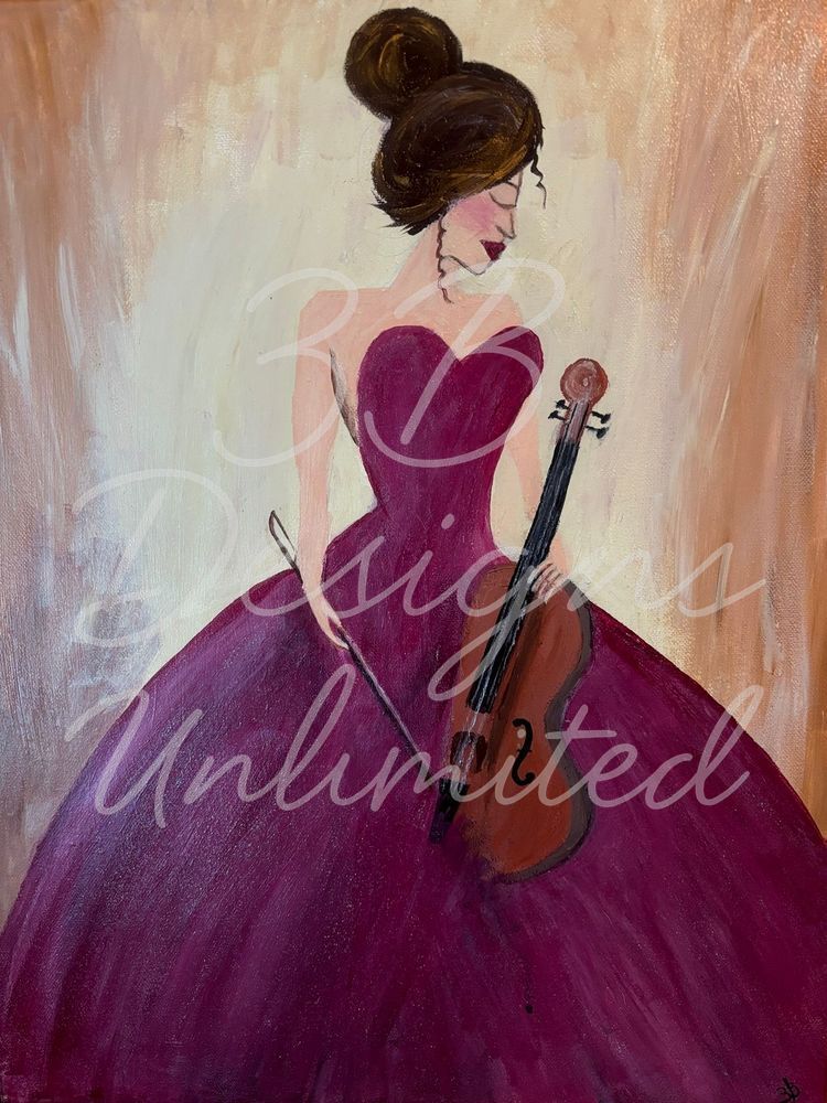 Muse In The Crimson Gown Puzzle Art |  Barbara Bowling Art