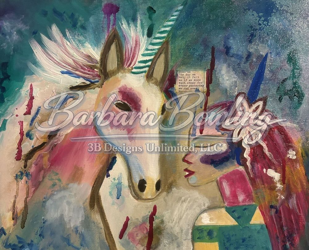 Midnight of Mystery and Magic – Fantasy Portrait Painting with Symbolism | Contemporary Mixed Media Art by Barbara Bowling
