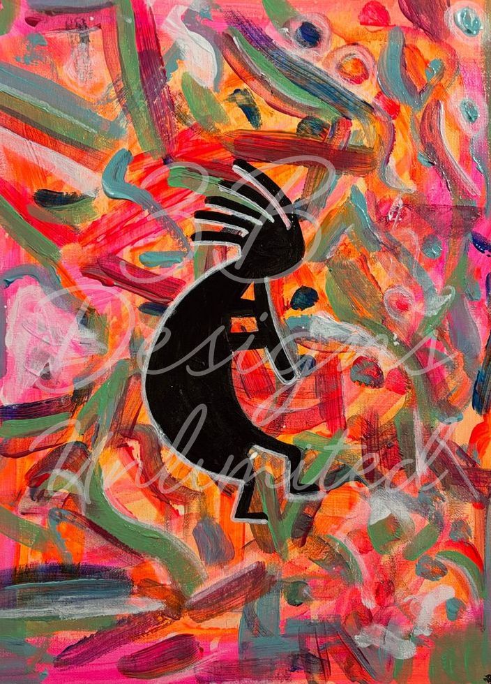 Rite of the Painted Flute Greeting Card – Fine Art Print Card by Barbara Bowling | 3B Designs Unlimited