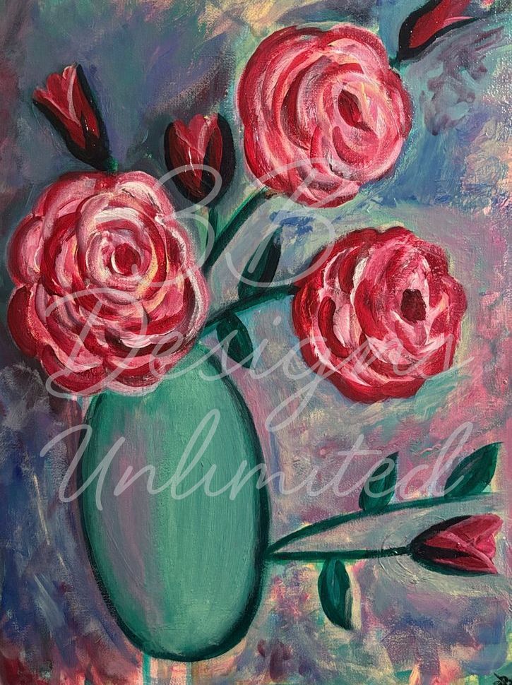 Serenade of Roses Greeting Card – Floral Fine Art Print Card by Barbara Bowling | 3B Designs Unlimited