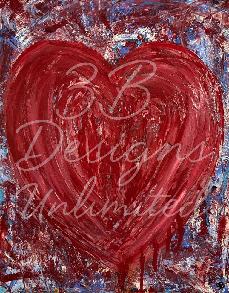 Sanctum of the Heart Greeting Card – Textured Abstract Heart Fine Art Print Card by Barbara Bowling | 3B Designs Unlimited