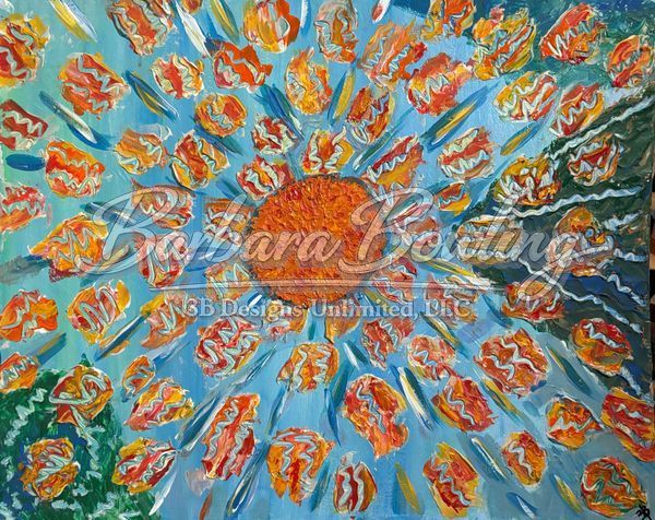 Solar Bloom Greeting Card Art |  Barbara Bowling Art