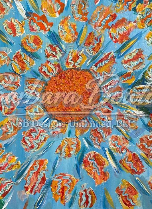 Solar Bloom Greeting Card Art |  Barbara Bowling Art