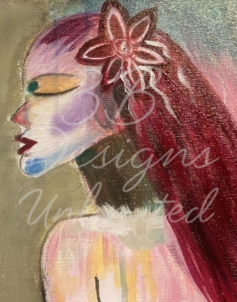 She Who Wears the Dawn Greeting Card – Radiant Feminine Portrait Fine Art Print Card by Barbara Bowling | 3B Designs Unlimited
