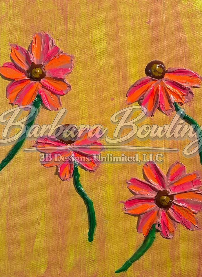 Simple Blossoms Greeting Card – Joyful Floral Fine Art Print Card by Barbara Bowling | 3B Designs Unlimited