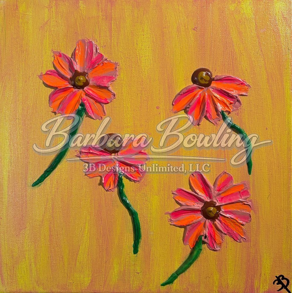 Simple Blossoms Greeting Card – Joyful Floral Fine Art Print Card by Barbara Bowling | 3B Designs Unlimited