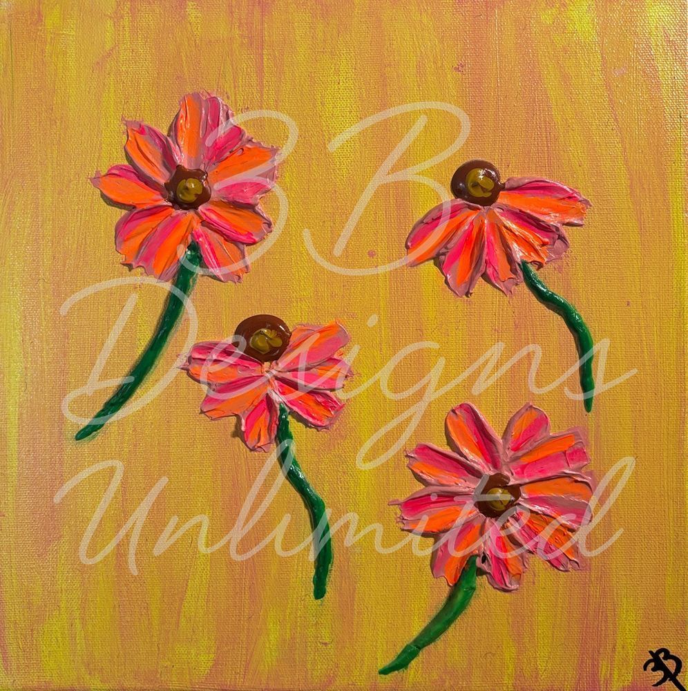 Simple Blossoms Greeting Card – Joyful Floral Fine Art Print Card by Barbara Bowling | 3B Designs Unlimited