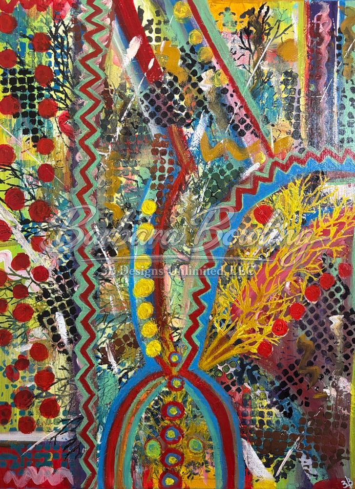 Pulse Of The Painted Rhythm Porcelain Ornament Art |  Barbara Bowling Art