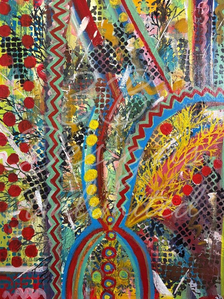 Pulse of the Painted Rhythm Greeting Card – Expressive Abstract Fine Art Print Card by Barbara Bowling | 3B Designs Unlimited