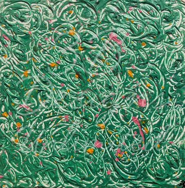 Pistaschio Swirl Metal Magnet Art |  Barbara Bowling Art