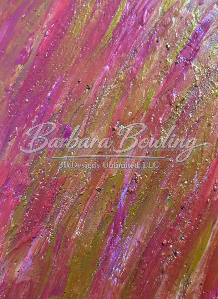 Pink Gilded Fusion Greeting Card Art |  Barbara Bowling Art