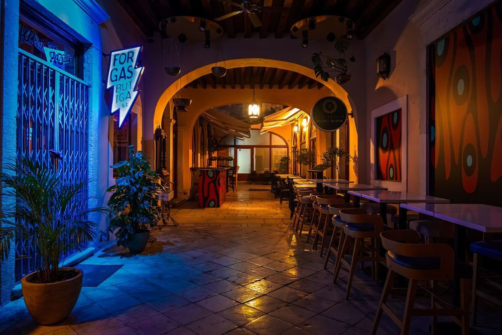 Split Old Town Night Street Scene | Fine Art Photography Print