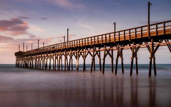 Sunset Beach Pier Golden Hour Photography | Brunswick County NC Coastal Wall Art | 910Photography