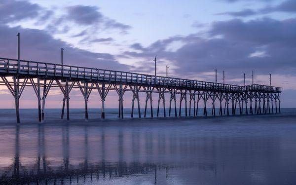 Sunset Beach Pier Blue Hour Photography | Sunset Beach NC Coastal Wall Art | 910Photography