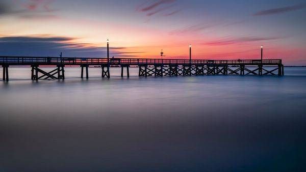 Southport Pier Sunrise Photography | Cape Fear River Wall Art | Southport NC Fine Art
